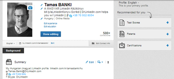 Tamas BANKI's Linkedin Profile - Edit Profile